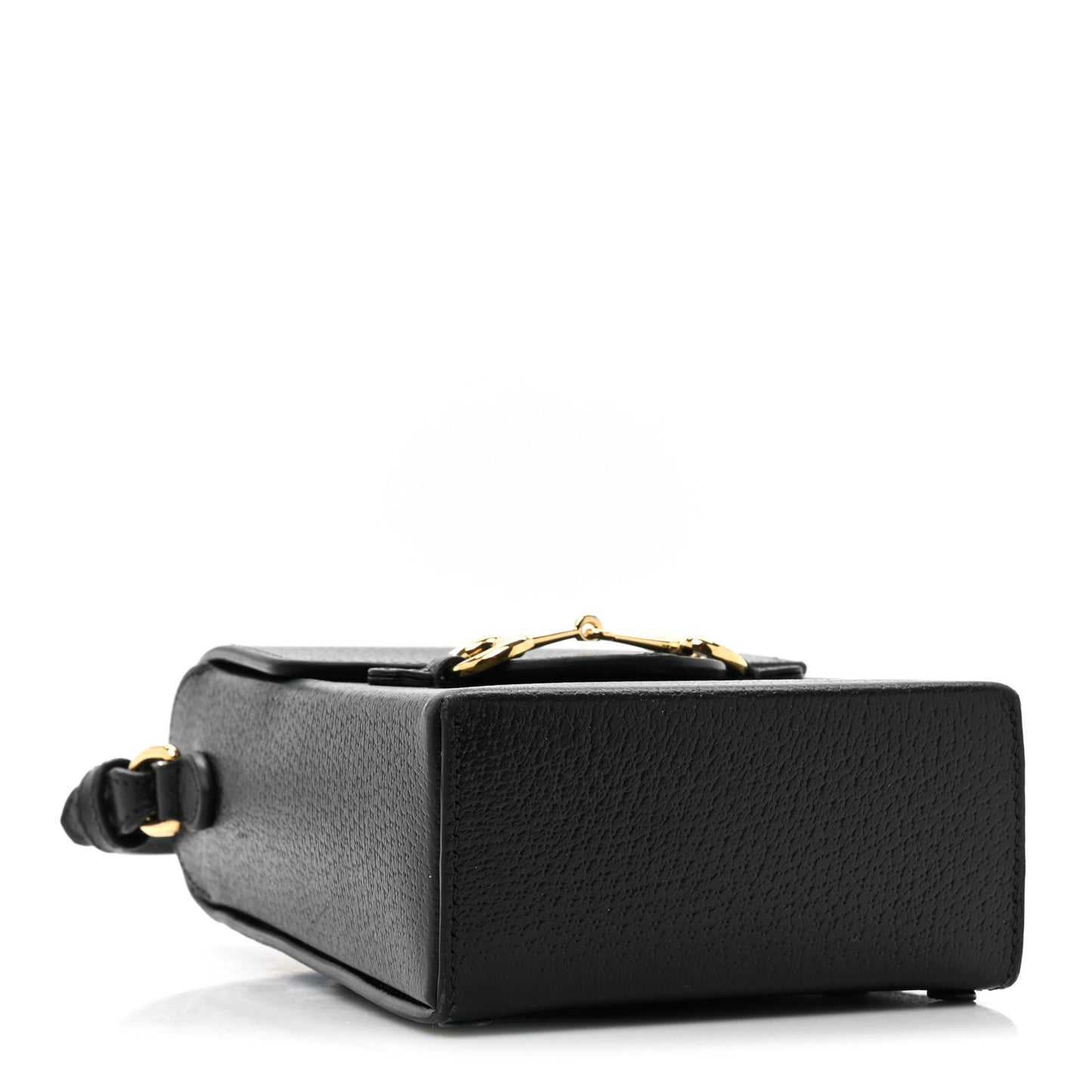 Textured Dollar Calfskin Mini Horsebit 1955 Crossbody Bag Black