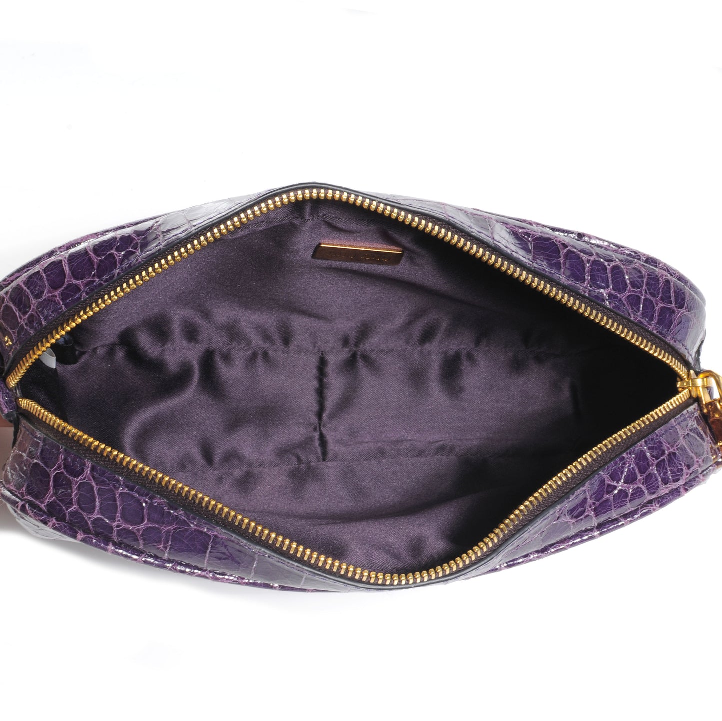 Crocodile Embossed Saint Cocco Lux Pochette Malva