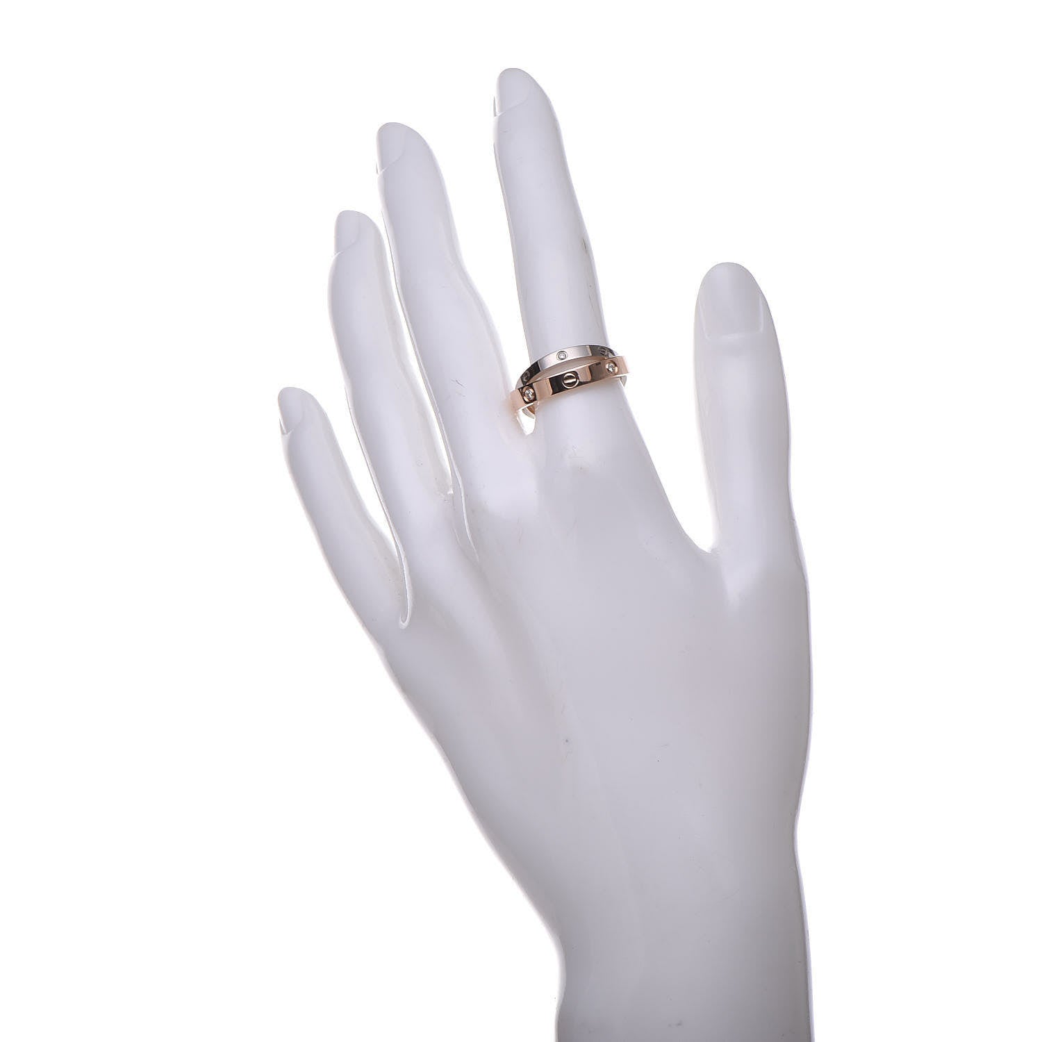 Cartier 18K Pink White Gold 6 Diamond LOVE Ring 53 6.5 2 of 4
