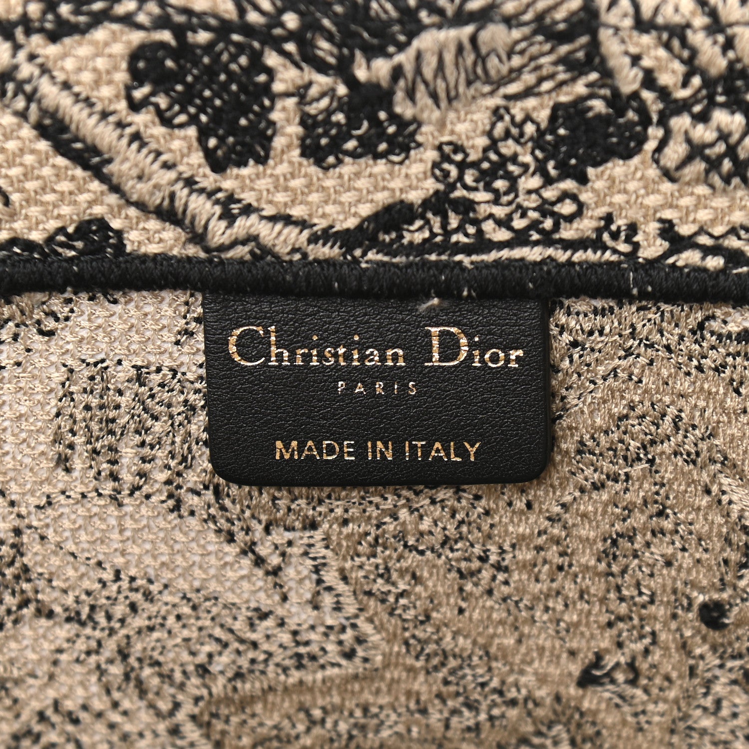 Christian Dior Canvas Embroidered Large Dioriviera Toile De Jouy Book Tote Black 8 of 9