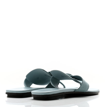 Hermes Suede Goatskin Womens Galerie Sandals 38.5 Bleu Pinede 4 of 10