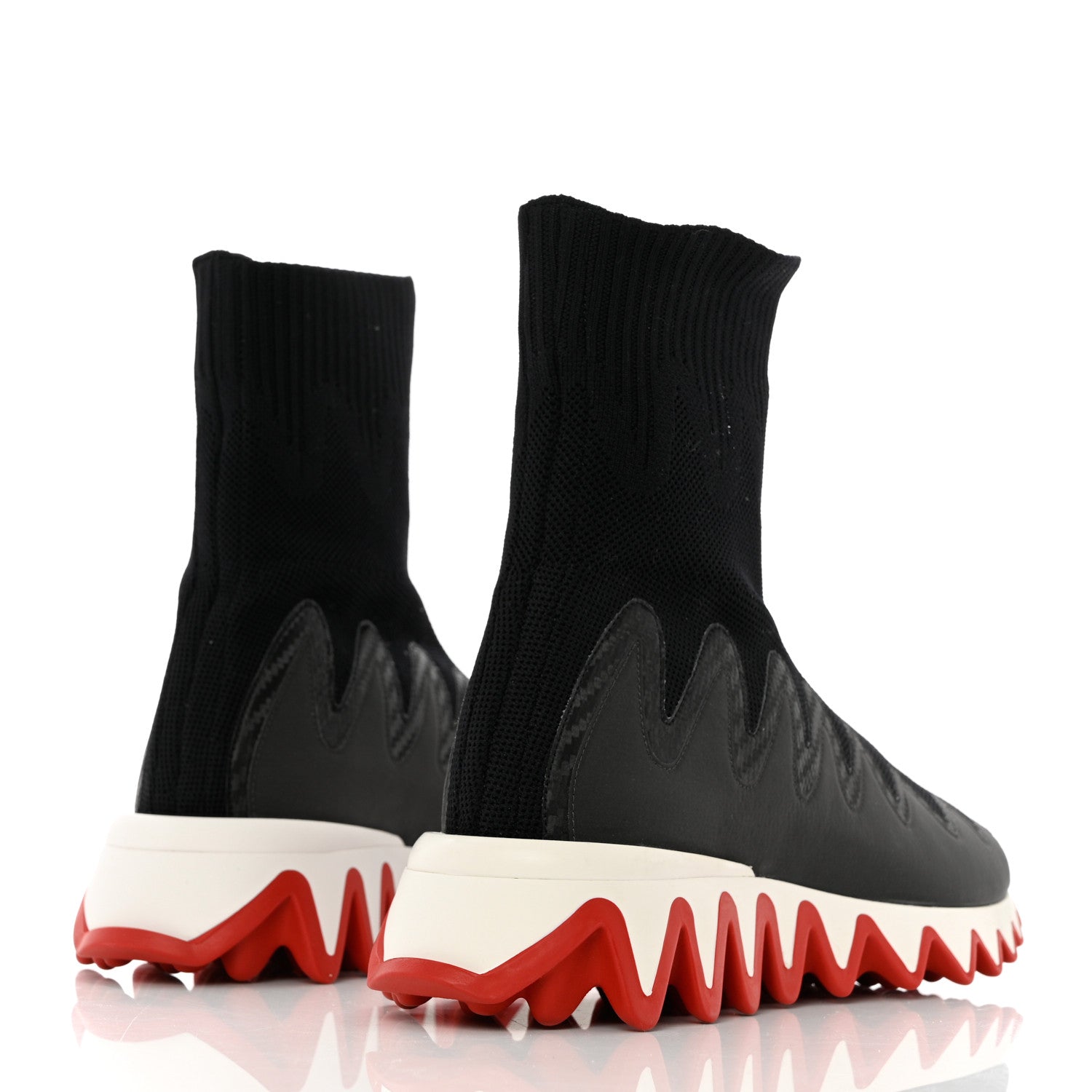 Christian Louboutin Knit Mesh Sharky Sock Sneakers 37 Black 4 of 8
