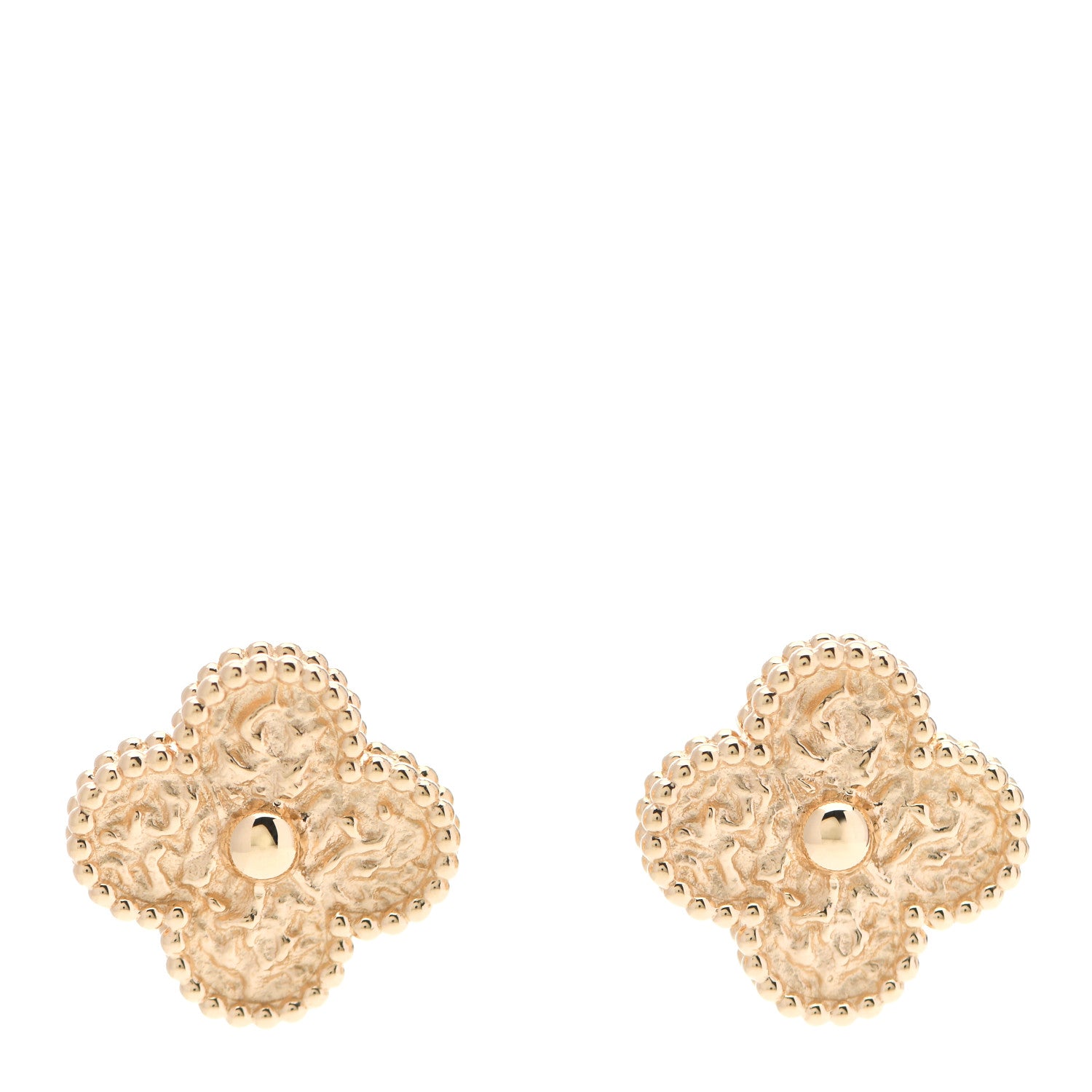 Van Cleef & Arpels 18K Yellow Gold Vintage Alhambra Earrings 1 of 5