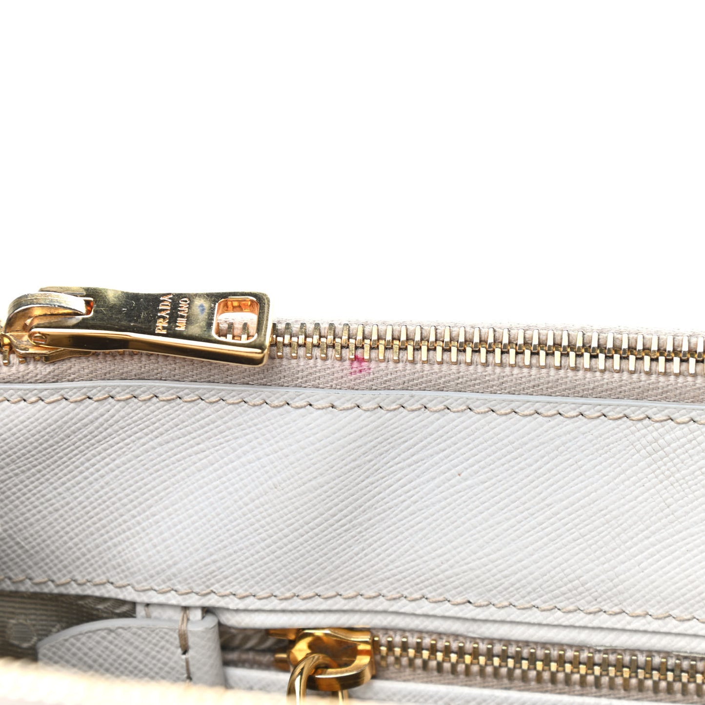 Saffiano Lux Galleria Front Pocket Tote Talco Platino