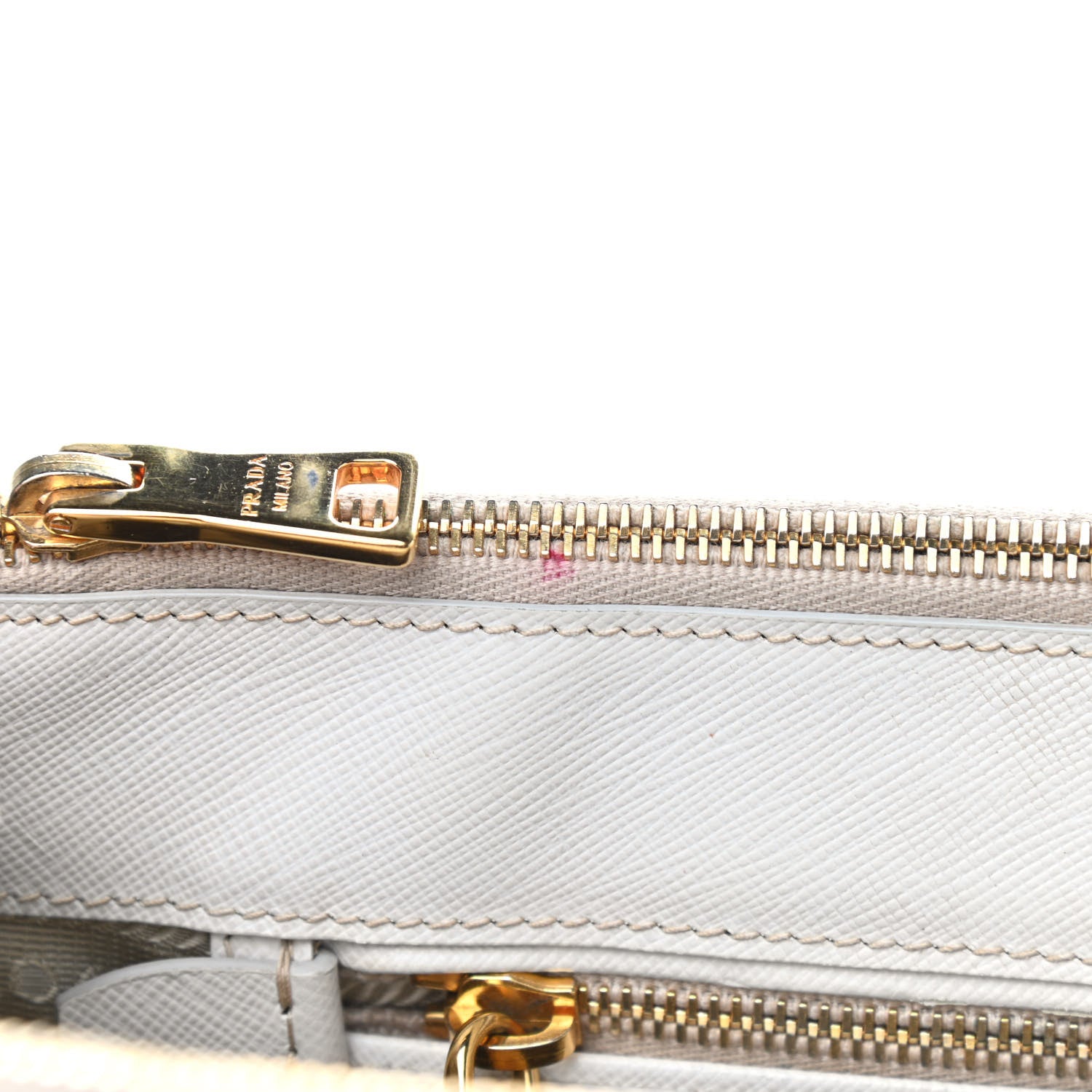 Prada Saffiano Lux Galleria Front Pocket Tote Talco Platino 12 of 18