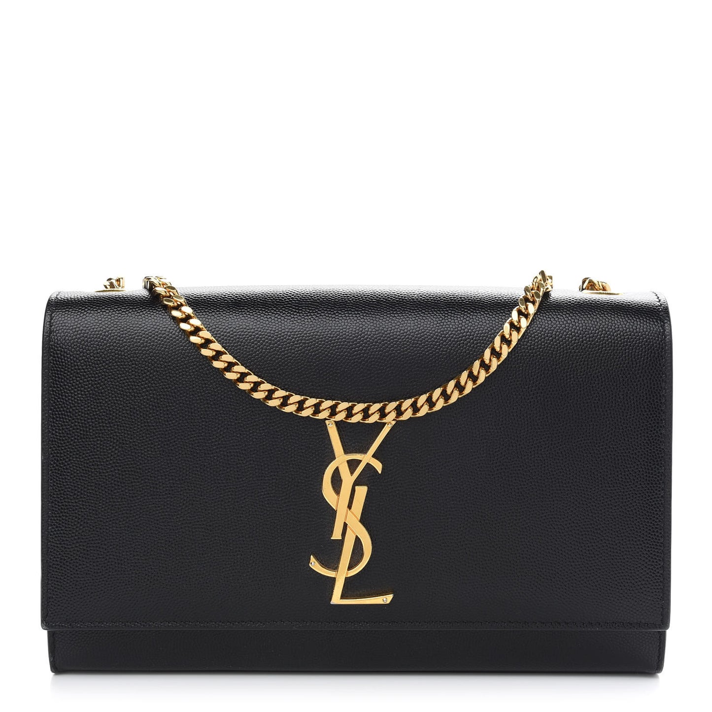 Grain De Poudre Medium Classic Monogram Kate Satchel Black