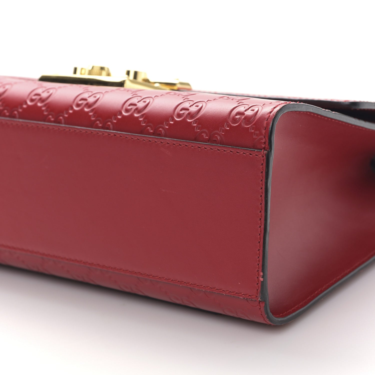 Gucci Guccissima Medium Padlock Shoulder Bag Hibiscus Red 9 of 9