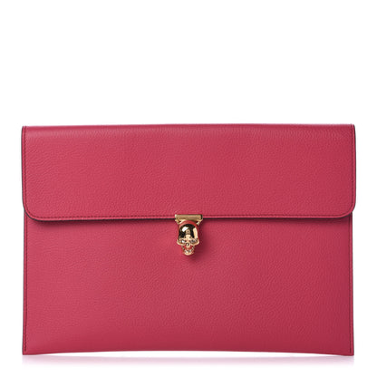 Alexander McQueen Calfskin Skull Envelope Clutch Fuchsia 1 of 9