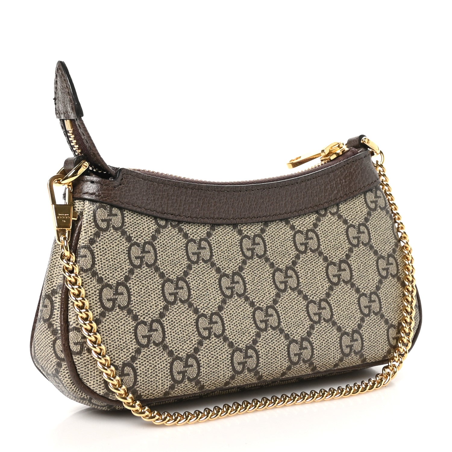 Gucci GG Supreme Monogram Textured Dollar Calfskin Mini Ophidia Chain Bag Beige Ebony 3 of 10