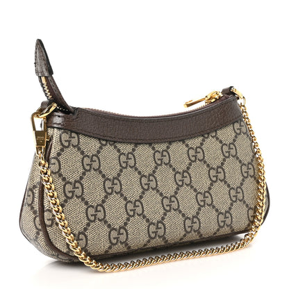 Gucci GG Supreme Monogram Textured Dollar Calfskin Mini Ophidia Chain Bag Beige Ebony 3 of 10