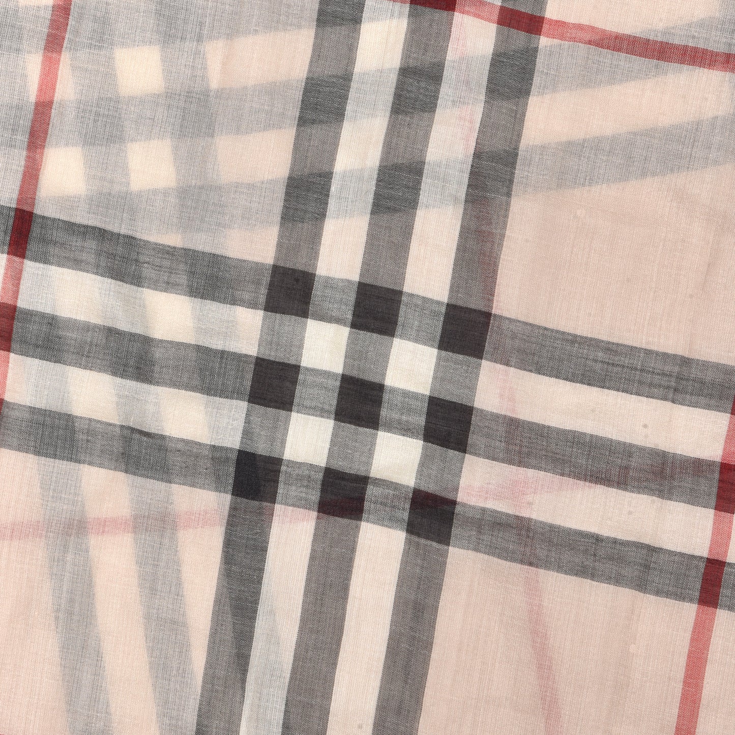 Wool Silk Gauze Giant Check Scarf Trench