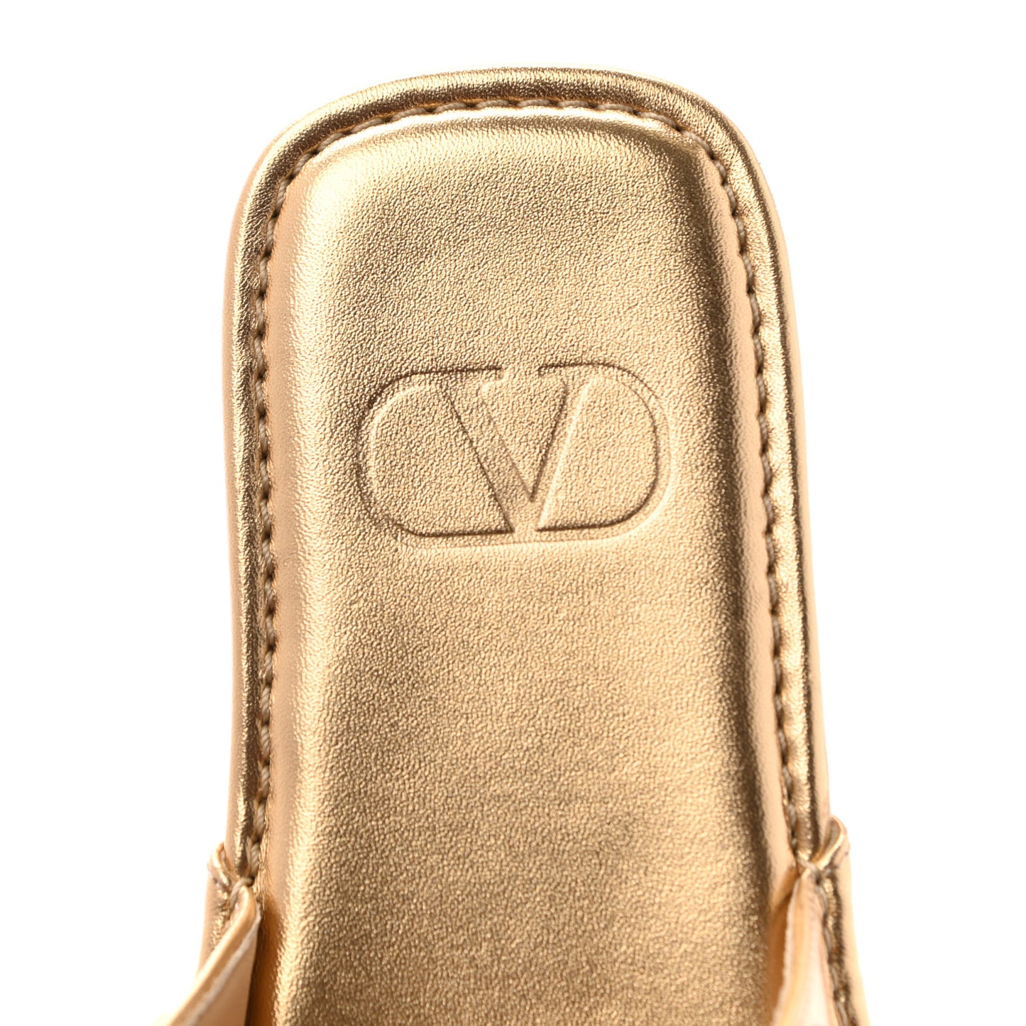 Metallic Nappa Roman Stud Slippers 38.5 Antique Brass