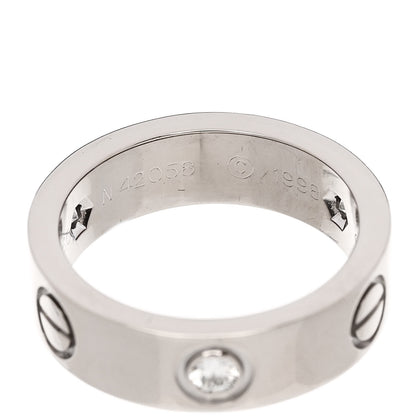 Cartier 18K White Gold 3 Diamond 5.5mm LOVE Ring 50 5.5 4 of 6