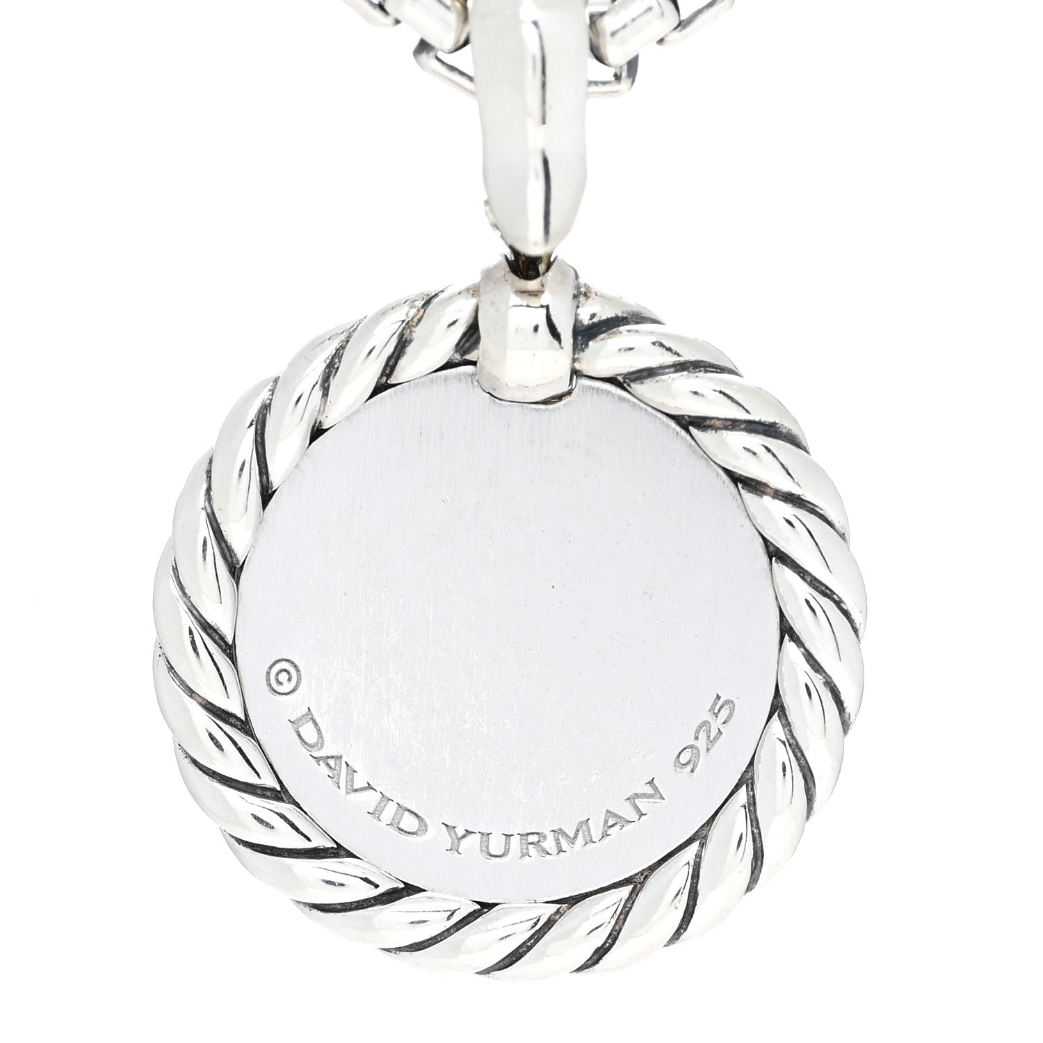 David Yurman Sterling Silver Diamond Initial K Charm Necklace 5 of 5