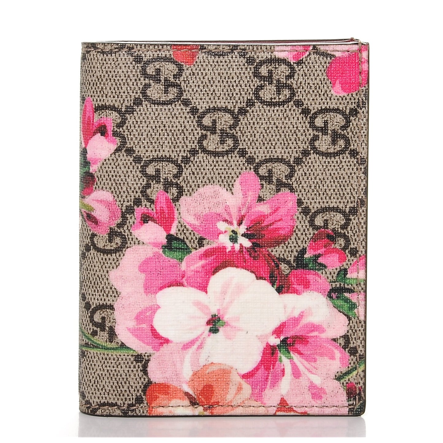 GG Supreme Monogram Blooms Card Case Beige Multicolor Dry Rose