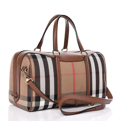 Burberry House Check Derby Calfskin Medium Alchester Bowling Bag Tan 4 of 9