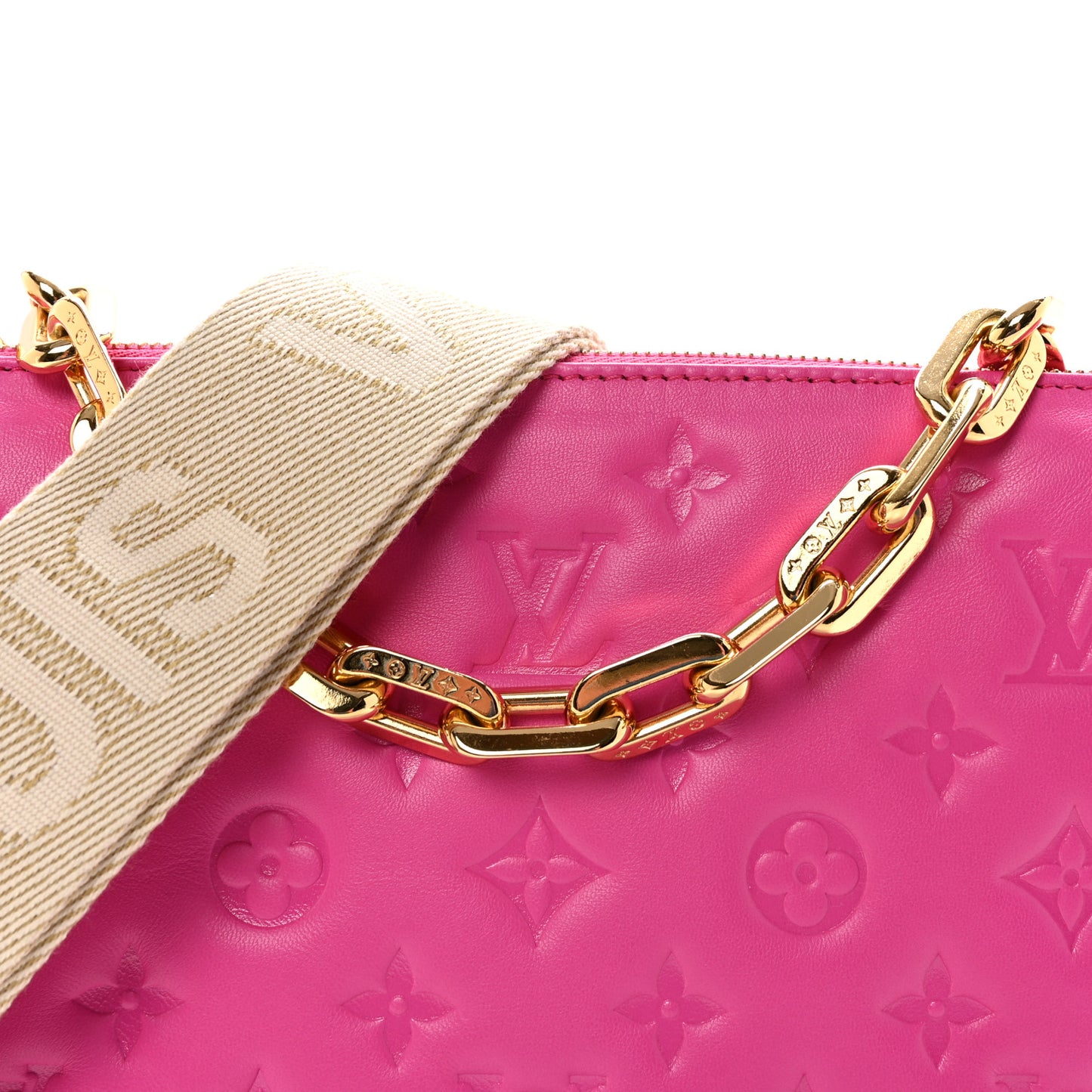 Lambskin Embossed Monogram Coussin PM Rose Miami