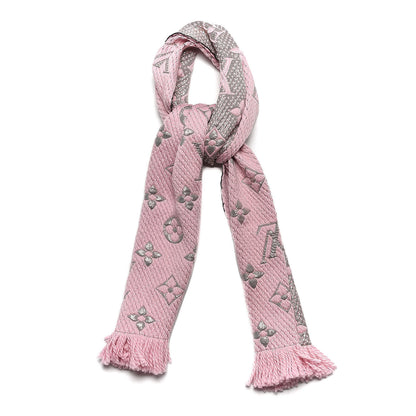 Louis Vuitton Wool Silk Logomania Shine Scarf Pink 1 of 5