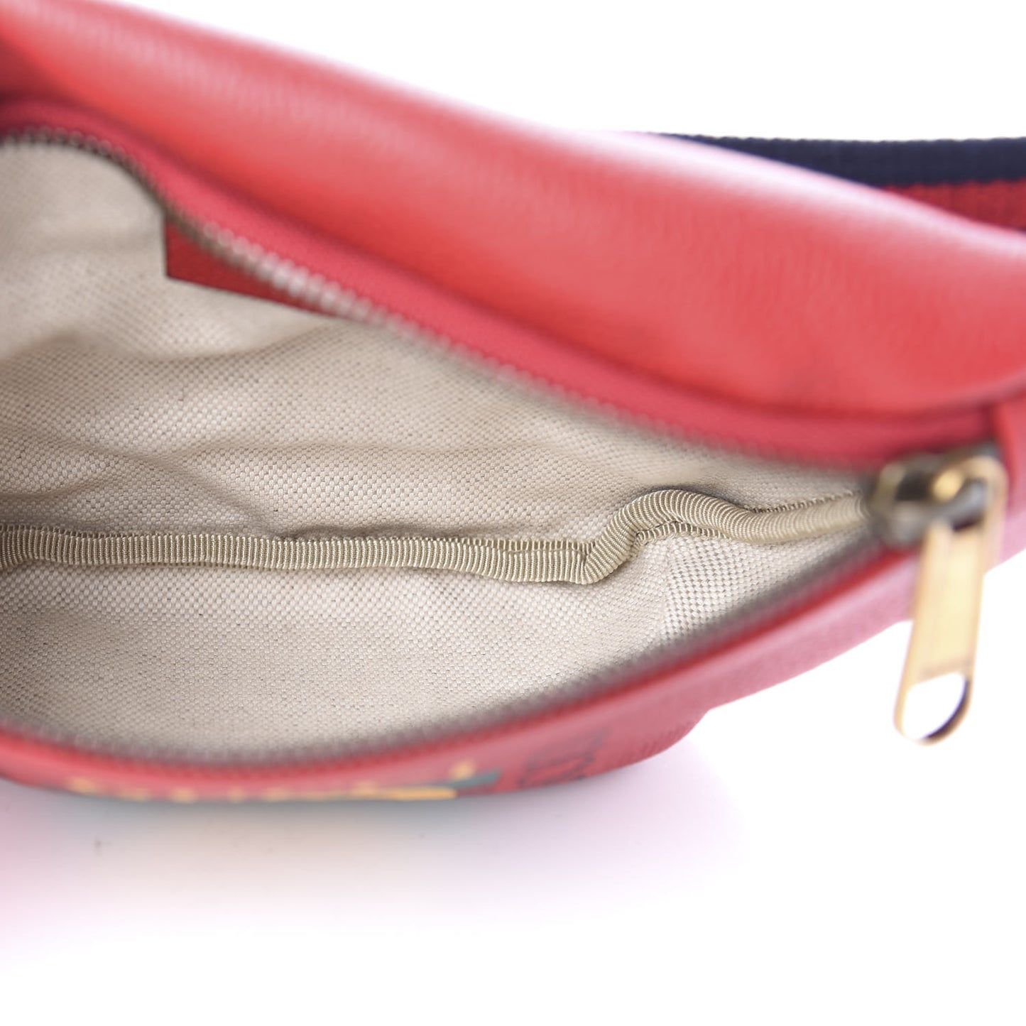 Grained Calfskin Small Logo Belt Bag Hibiscus Red