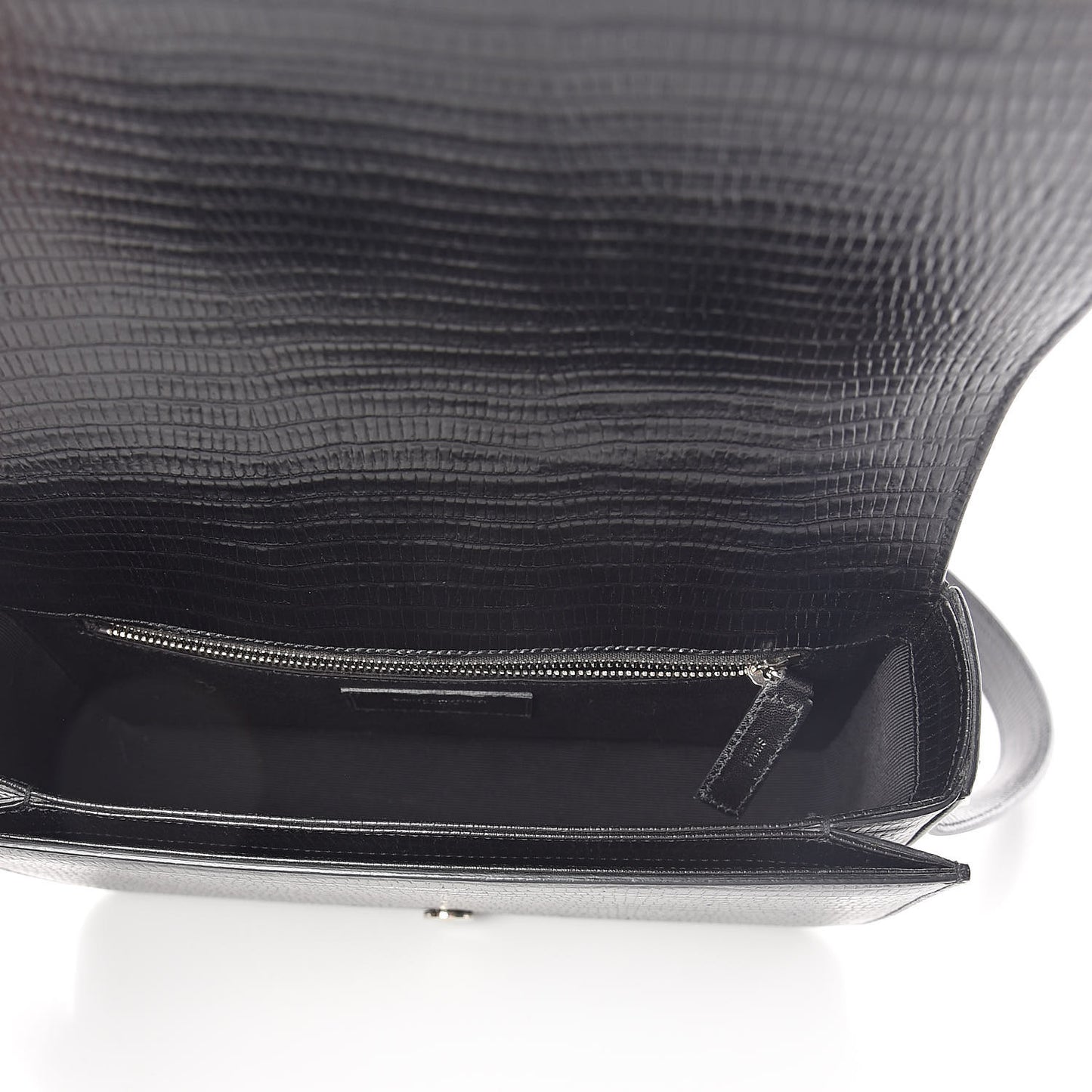 Lizard Calfskin Embossed Classic Medium Monogram Universite Bag Black