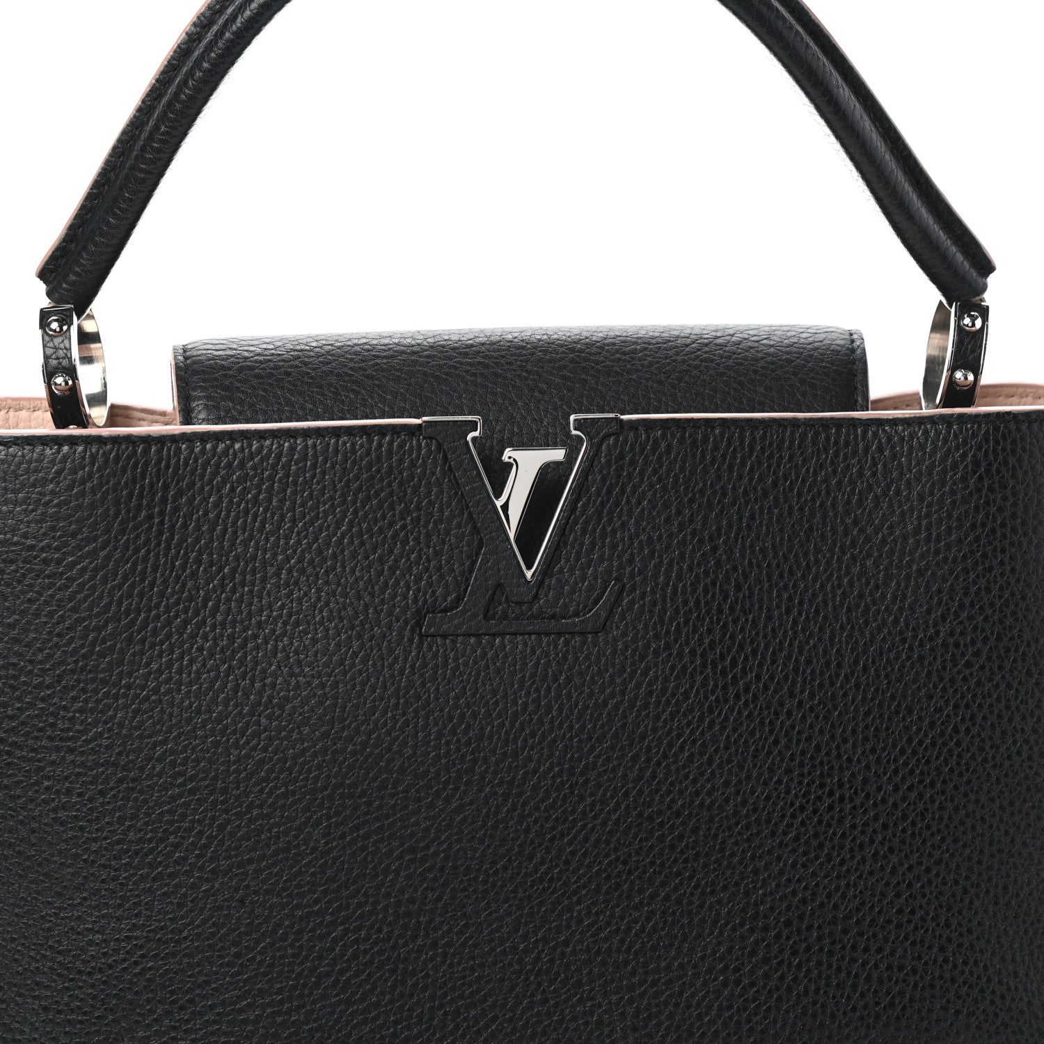Louis Vuitton Taurillon Capucines MM Black Petale 7 of 9