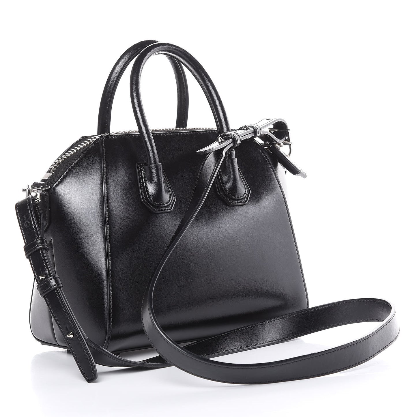 Shiny Lord Calfskin Mini Antigona Black