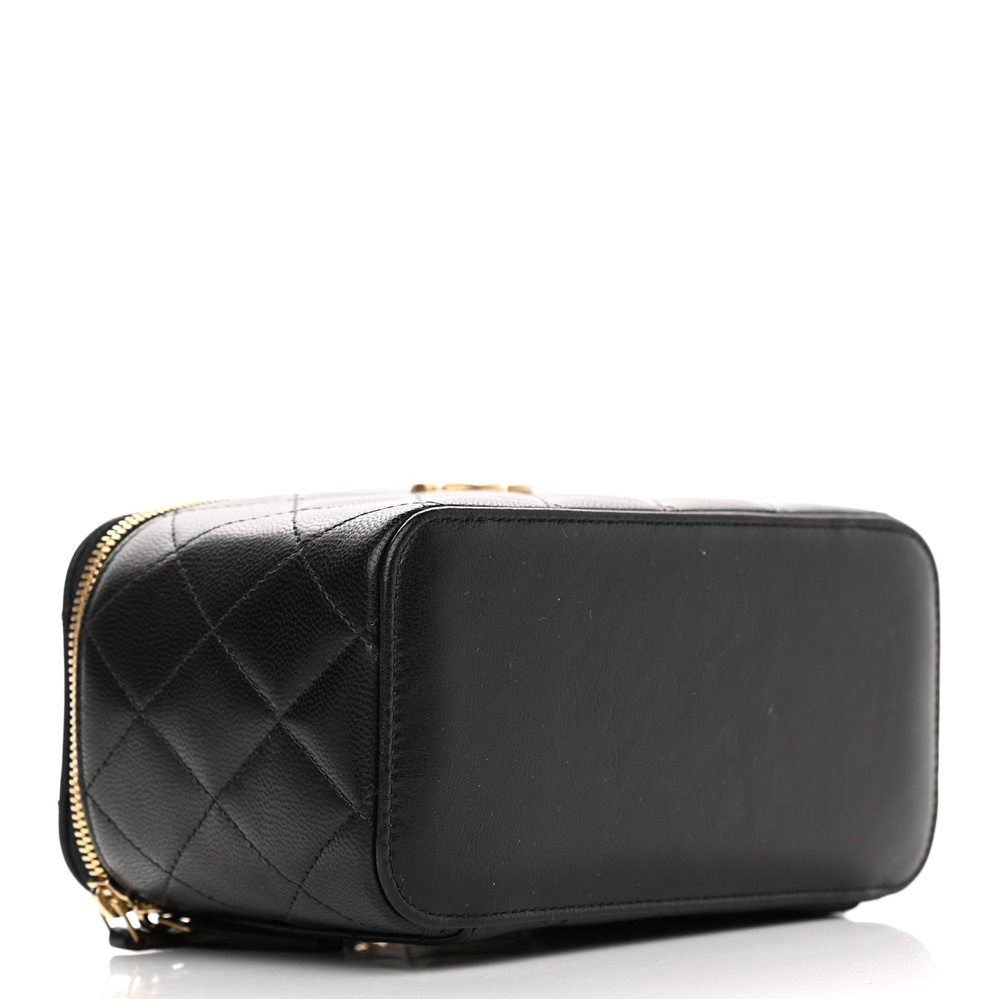 Goatskin Quilted Punk Essentials Vanity Case With Chain Black
