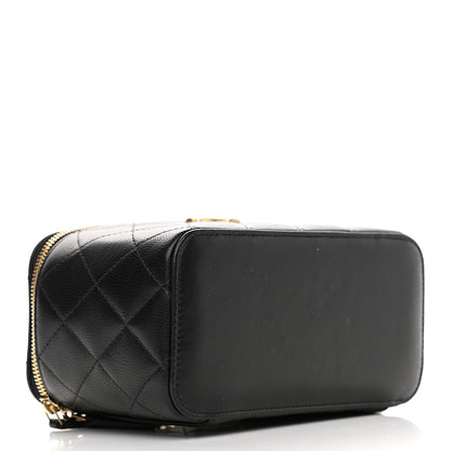 Chanel Goatskin Quilted Punk Essentials Vanity Case With Chain Black 4 of 9