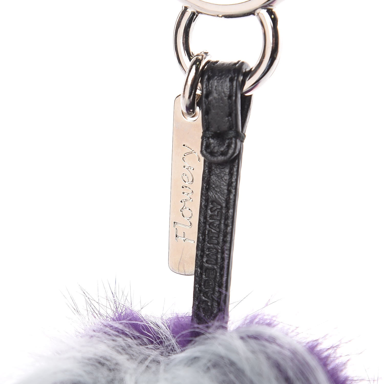 Fendi Fox Fur Monster Flowery Mini Bag Bug Charm Viola Acqua Multicolor 3 of 3