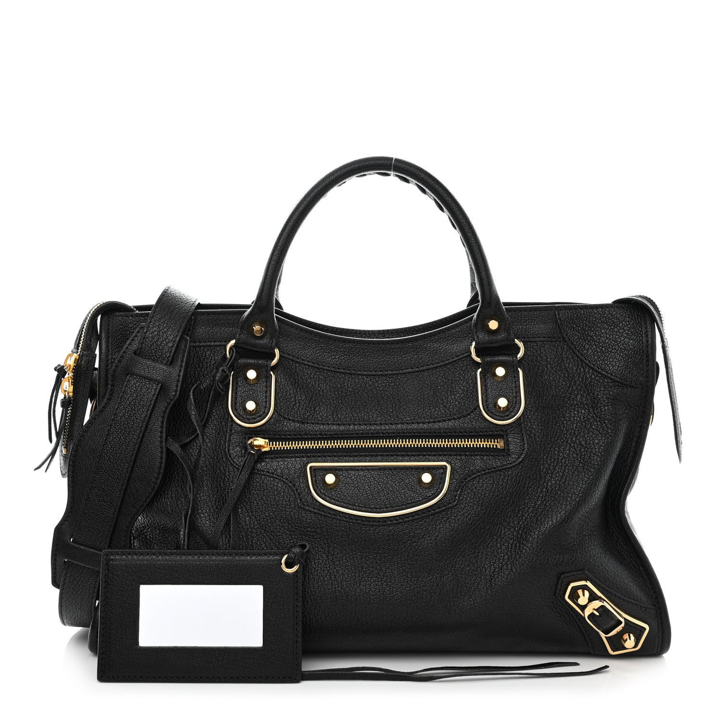 Chevre Gold Metallic Edge Hardware City Black