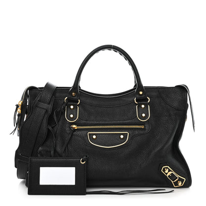 Balenciaga Chevre Gold Metallic Edge Hardware City Black 1 of 12
