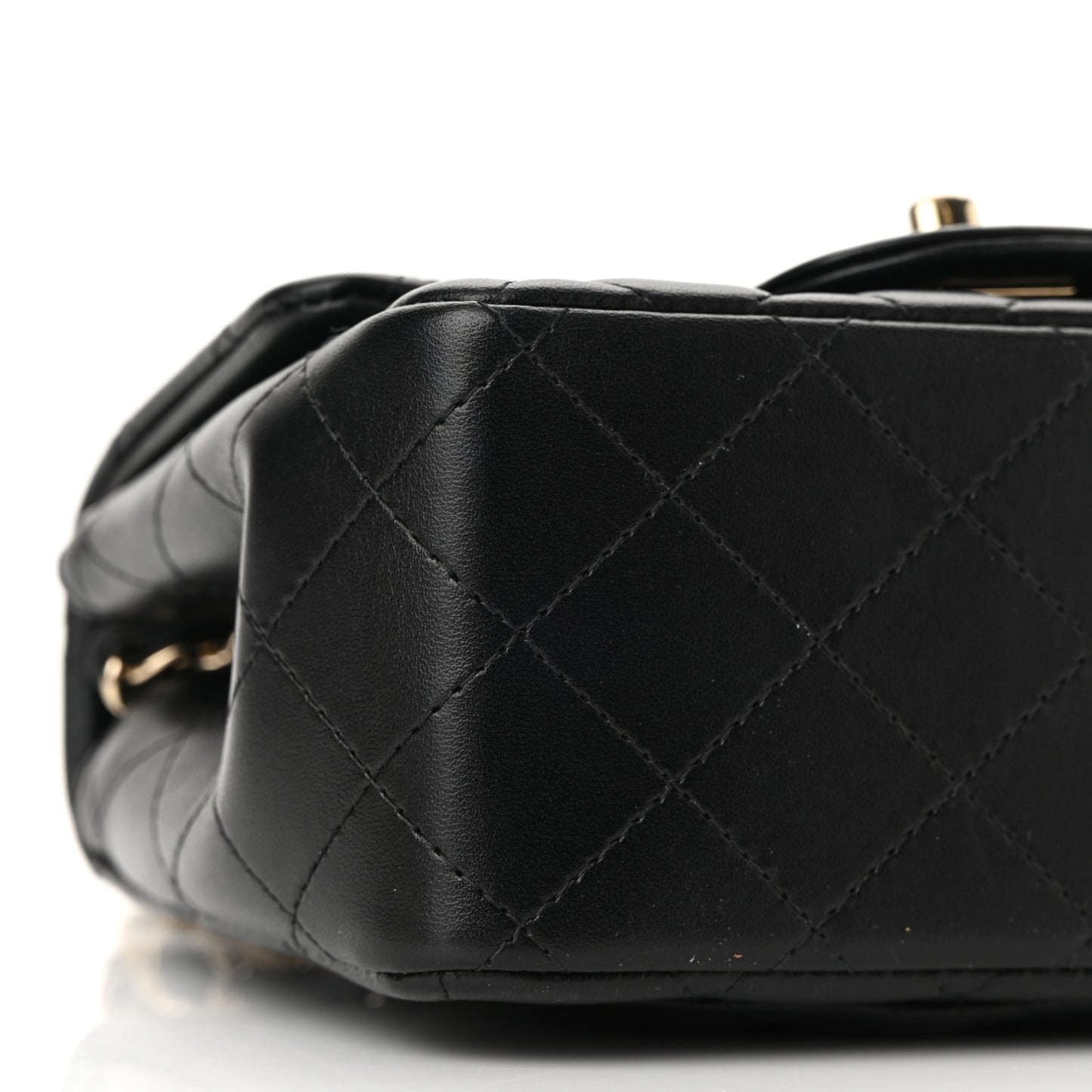 Lambskin Quilted Mini Square Flap Black