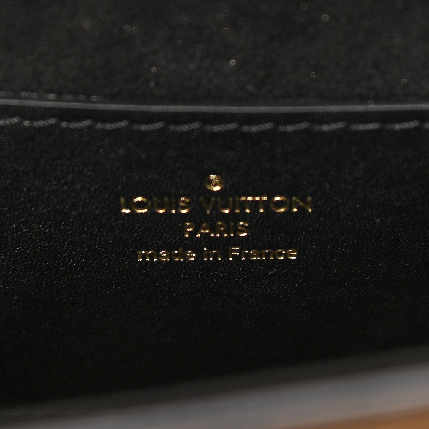 Calfskin Reverse Monogram Studded Twist Shoulder Bag MM Black Gold