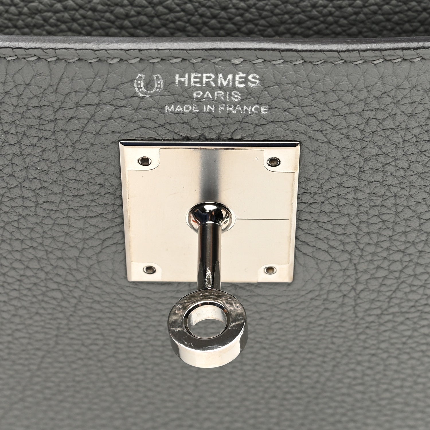 Hermes Togo Horseshoe Kelly Retourne 28 Gris Mouette 6 of 10