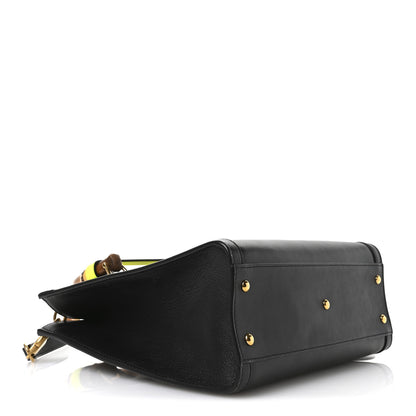 Gucci Calfskin Small Diana Tote Bag Black Yellow Fluo 4 of 10
