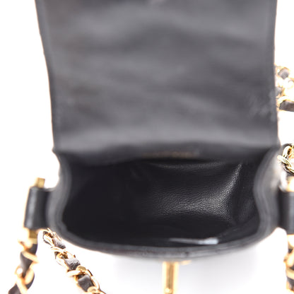 Chanel Lambskin Quilted Phone Holder Black 4 of 11