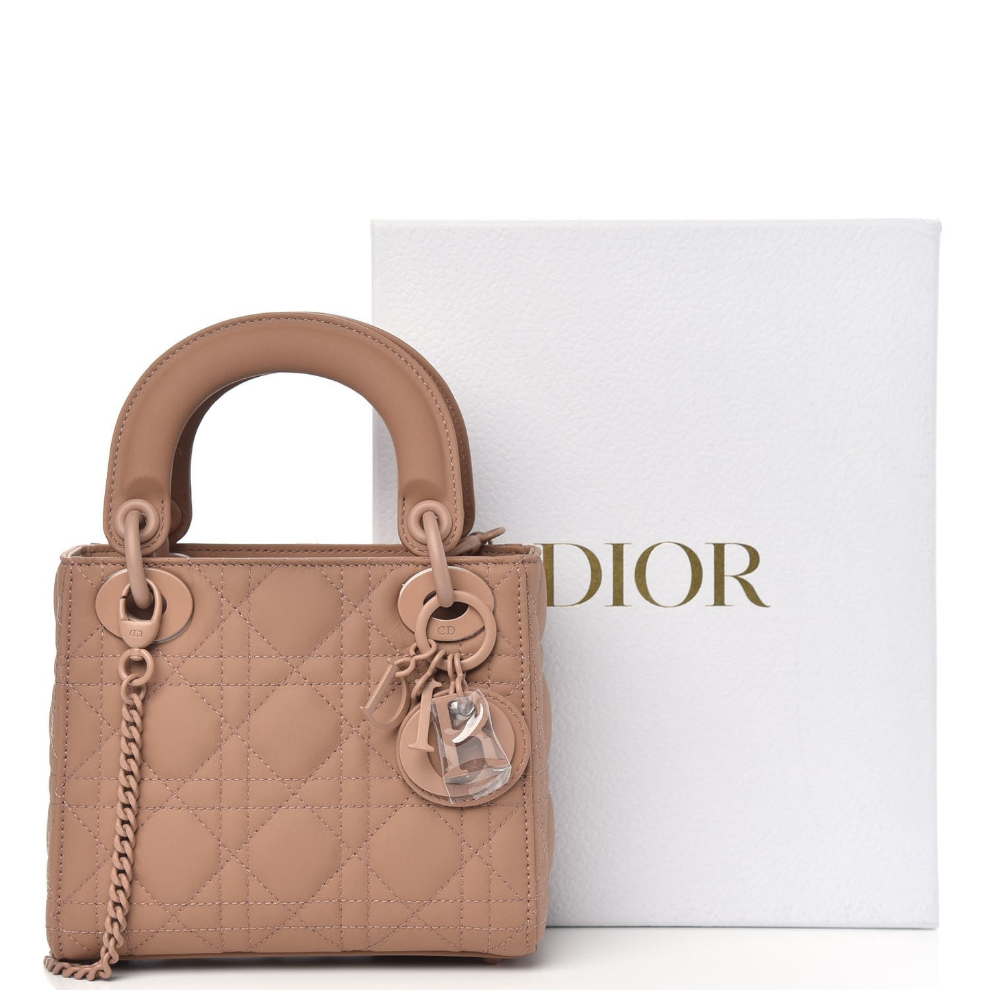 Ultra Matte Calfskin Cannage Mini Lady Dior Light Beige