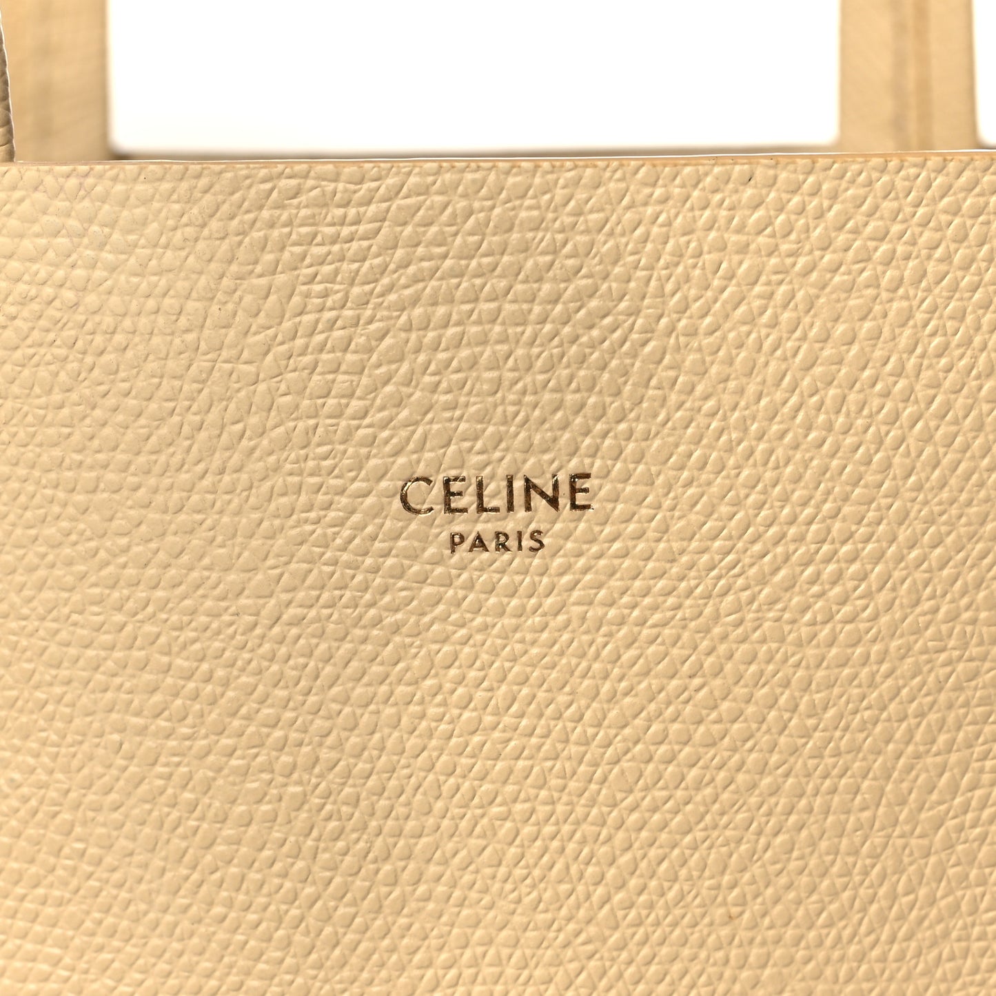Grained Calfskin Small Vertical Cabas Sand