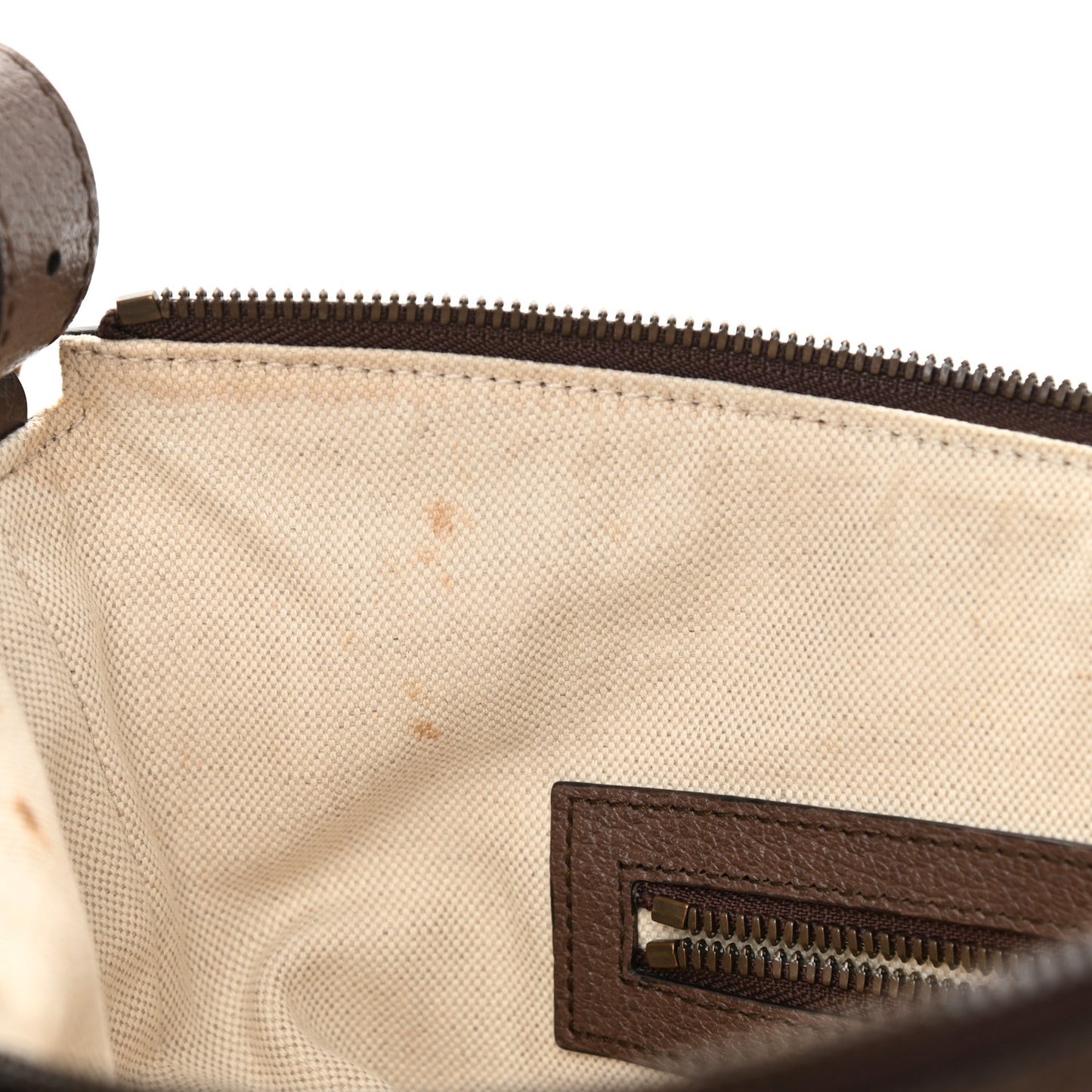 GG Supreme Monogram Web Small Ophidia Half Moon Hobo Brown