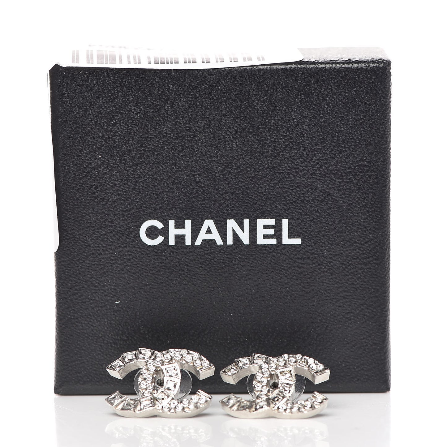 Baguette Crystal CC Earrings Silver