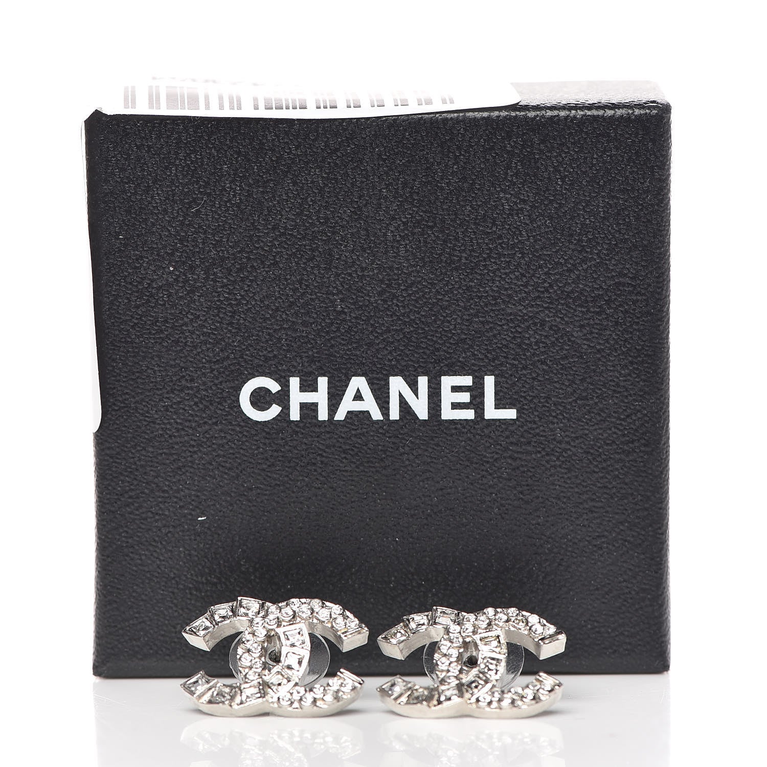 Chanel Baguette Crystal CC Earrings Silver 5 of 5