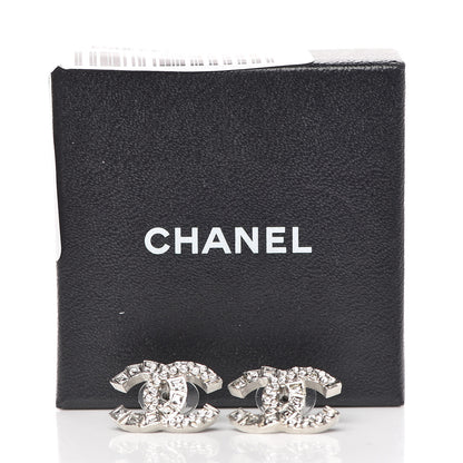 Chanel Baguette Crystal CC Earrings Silver 5 of 5