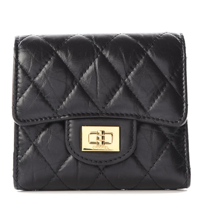Chanel Aged Calfskin Quilted Reissue Compact Wallet Black 1 of 10