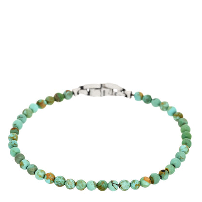 David Yurman Sterling Silver Turquoise 4mm Spiritual Beads Bracelet 1 of 6