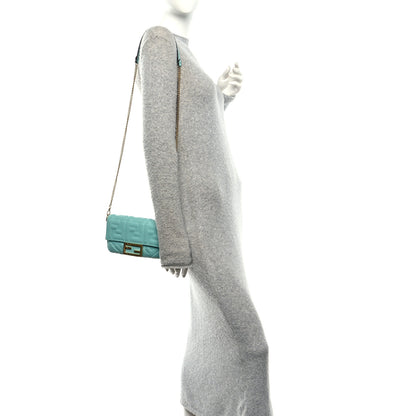 Fendi Nappa FF 1974 Embossed Mini Baguette Menta 2 of 9