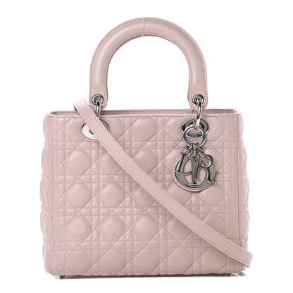 Christian Dior Lambskin Cannage Medium Lady Dior Rose Poudre 1 of 13