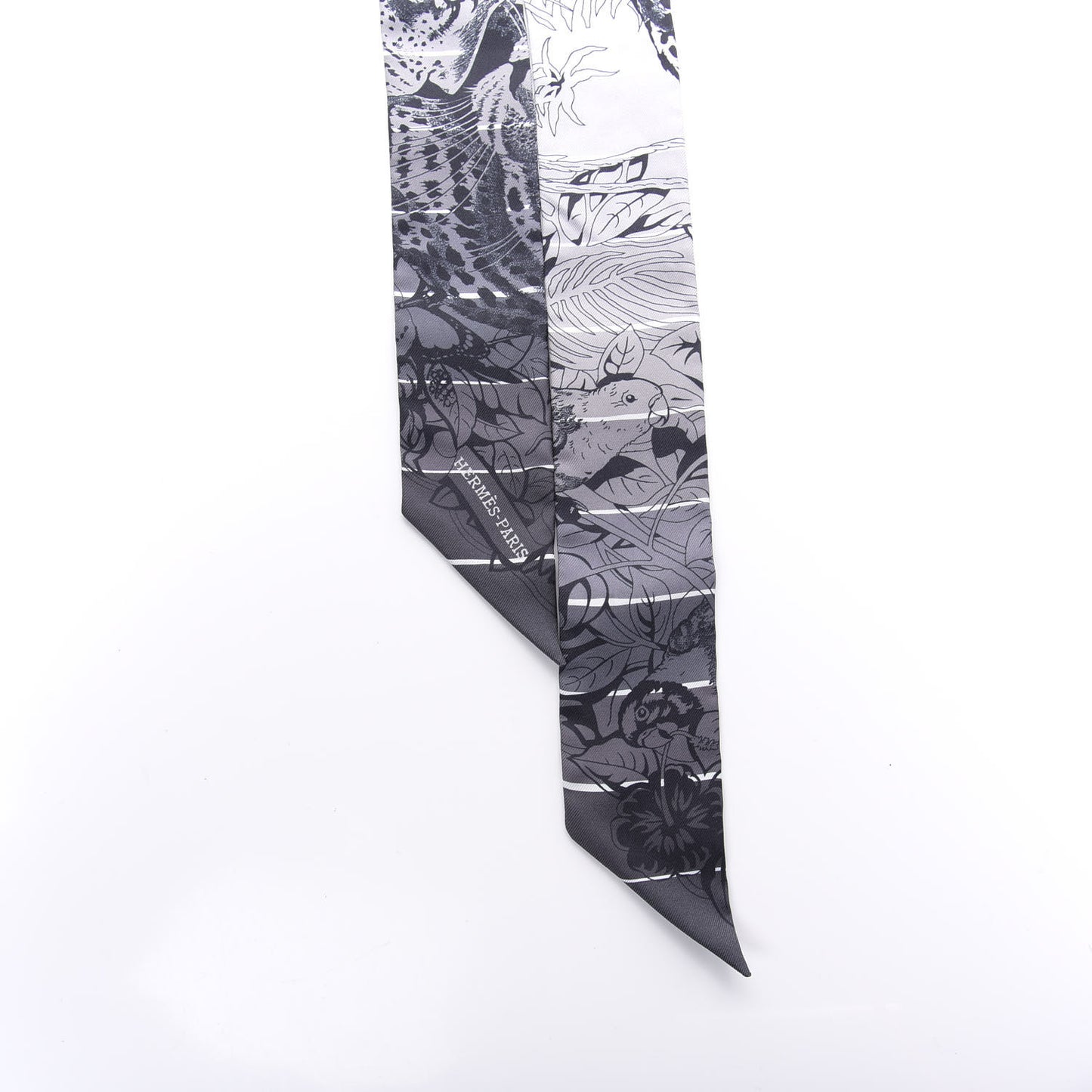 Silk Jungle Love Rainbow Twilly Gris Black White