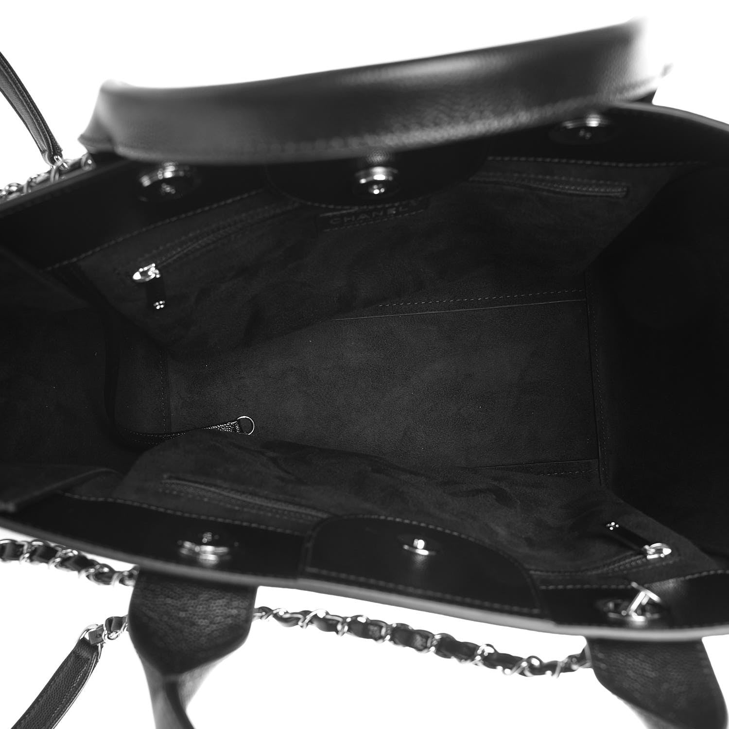 Chanel Caviar Small Studded Deauville Tote Black 6 of 10