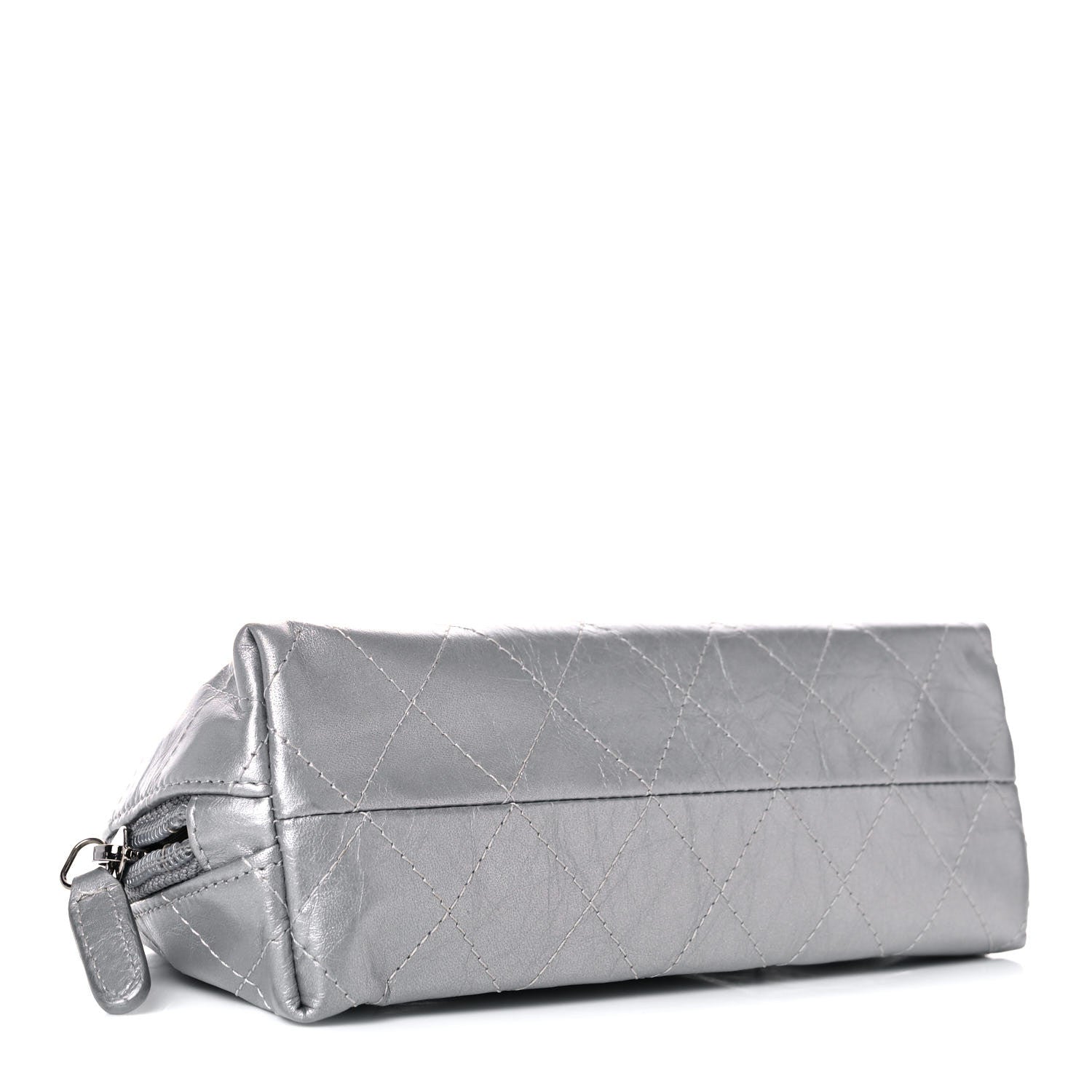 Chanel Metallic Aged Calfskin Quilted Palette Cosmetic Case Silver 4 of 15