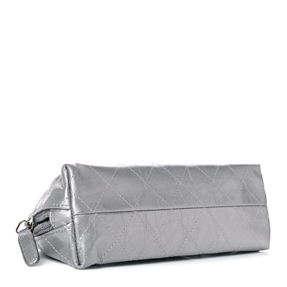 Chanel Metallic Aged Calfskin Quilted Palette Cosmetic Case Silver 4 of 15